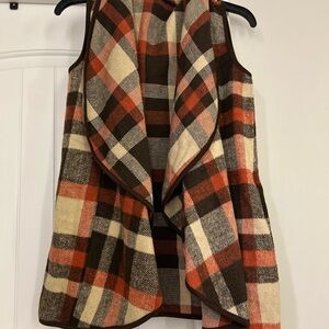 Plaid Sleeveless Women's Coat